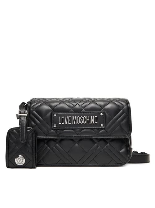 BORSA QUILTED PU NERO GALV.NIKEL LOVE MOSCHINO | JC4210PP0MLA0/00B